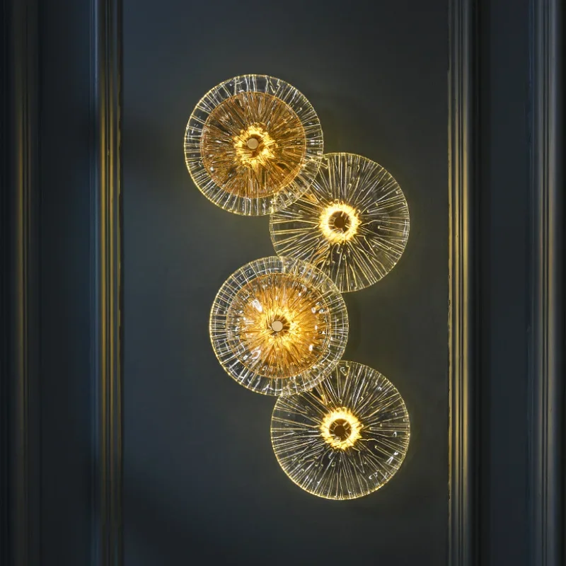 Light luxury crystal wall, living room TV background wall decorative lamp