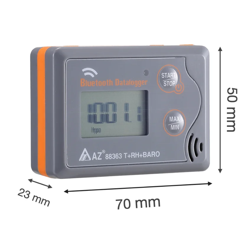 

Taiwan Hengxin AZ88363 Bluetooth Temperature Recorder Atmospheric Pressure Temperature and Humidity Recorder Thermometer