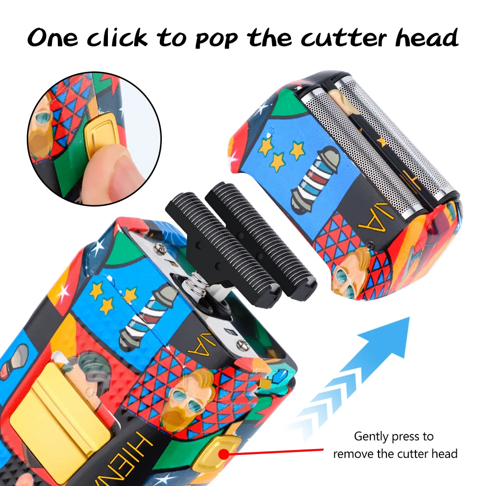 Hiena máquina de cortar cabelo elétrica corte de cabelo maching aparador sem fio masculino profissional máquina recarregável corte de cabelo barbeiro