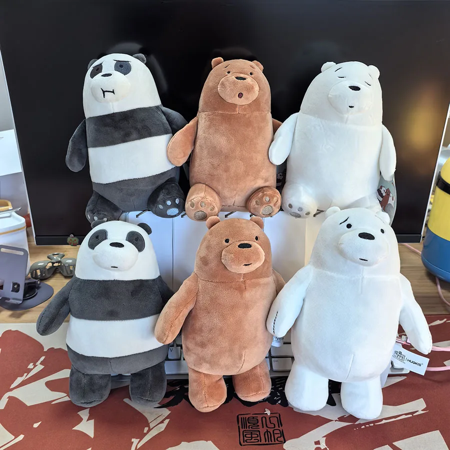 

Плюшевые игрушки We Bare Bears, сидящие против стояния, гризли, панда, IceBear, мультяшные мягкие игрушки, кукла для подарка ребенку