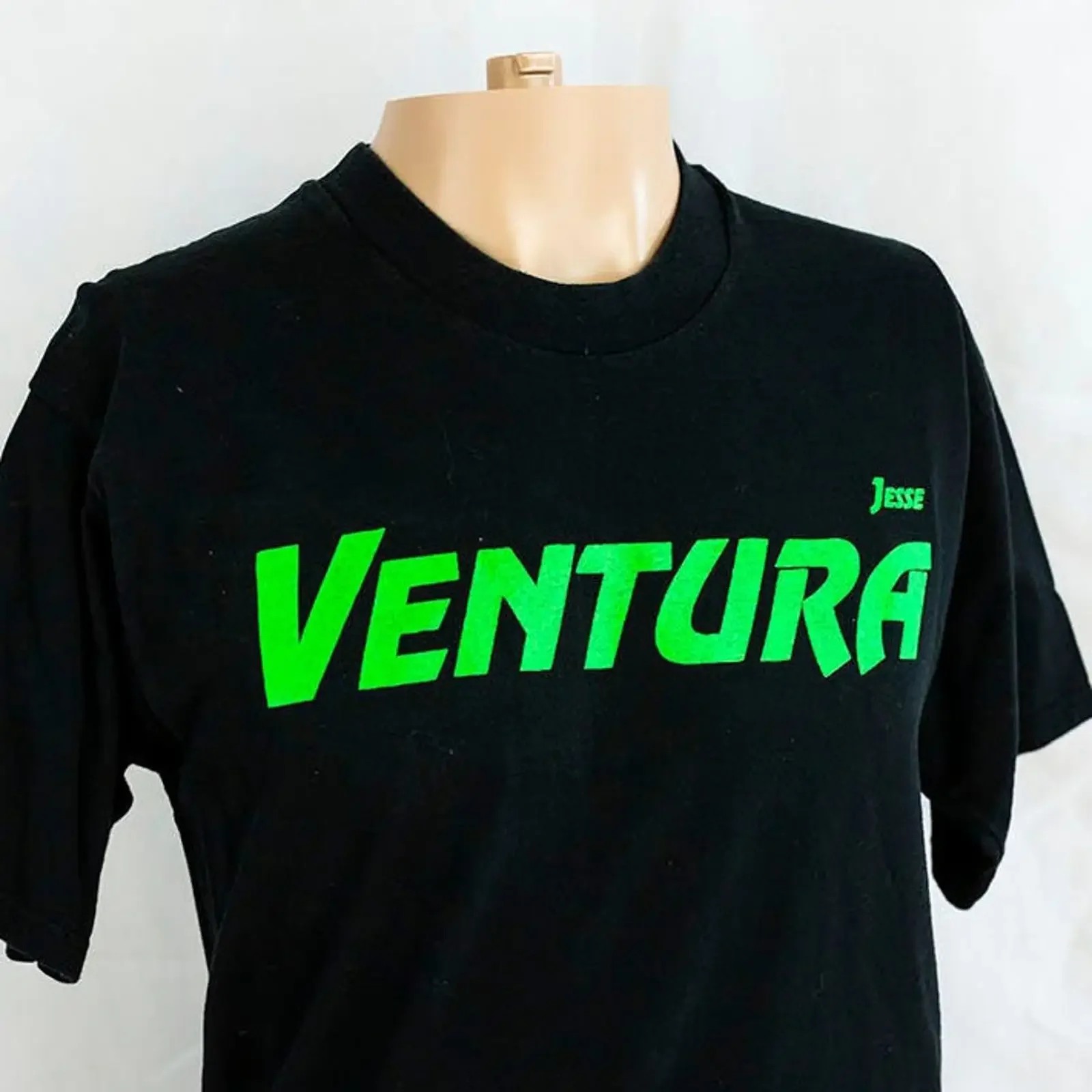 Vintage 1999 Jesse Ventura Minnesota Governor Campaign My Can Beat Up Your T Shirt Size L vintage Washed Stretched homme Casual