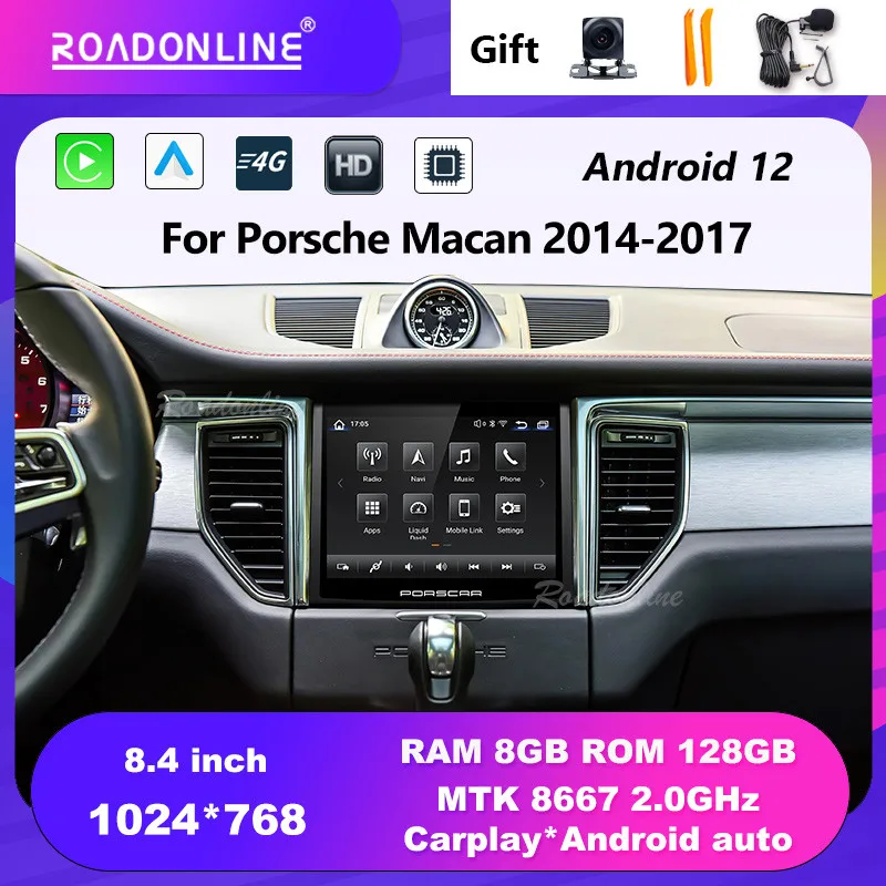 

Android audio For Porsche Macan 2014-2017 8.4'' Android 12 Octa Core 1024*768 8+256G Gps Autoradio Car radio with screen