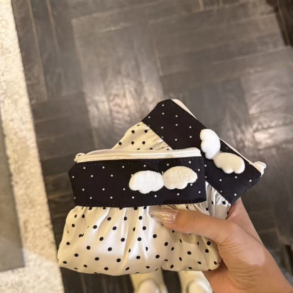 Kawaii Münzbörse Koreanische Polka-Dot-Aufbewahrungstasche Niedliche 3D-Flügel-Mini-Kartenhülle Tragbare Münzbörse Schlüsseltasche Kopfhörertasche Geschenk – Detail 5