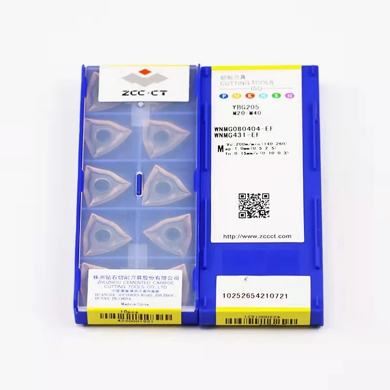 

10Pcs WNMG080404-EF WNMG080408-EF YBG205 WNMG080404-EM WNMG080408-EM YBG205 100% ZCC.CT Insert YBG205 Process Stainless Steel