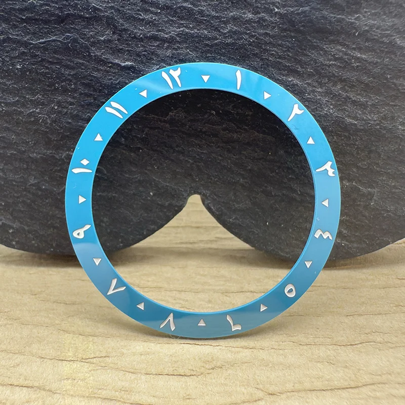 38mm X 30.6mm Turquoise Ice Blue Ceramic Watch Bezel Insert Mods Fit 40mm Automatic GMT SUB SKX007 Repair Accessories Case Ring