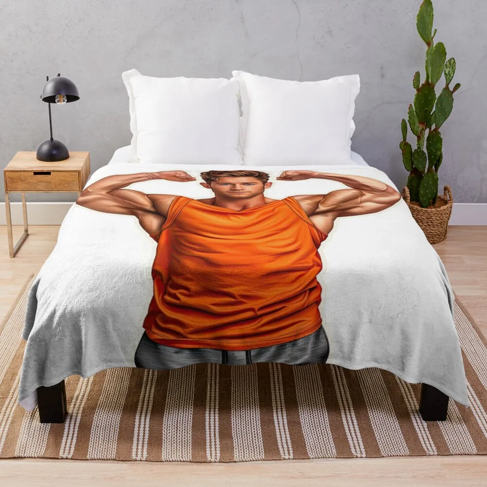 New Series: Bodybuilder Sticker #4 Throw Blanket Decorative Beds Flannel manga Blankets