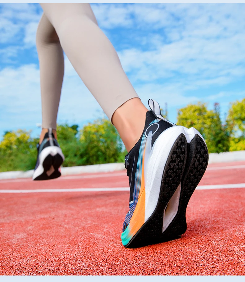 Carbonfaser-Laufschuhe mit atmungsaktivem Mesh und stabiler Sohle für Marathonrennen, Straßentraining, Herren und Damen, leicht und stoßdämpfend – Detail 19