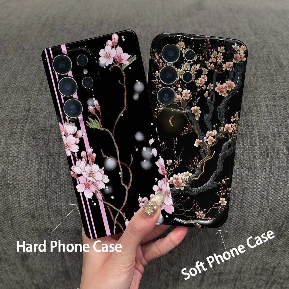 Blooming Plum Moon Night For Samsung Galaxy A06 A07 A17 A37 A36 A57 A16 A21S A25 A35 A56 Hard Film Phone Case Cover