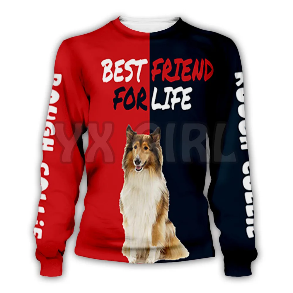 

Rough Collie 3d Printed Sweatshirts Men For Women Pullovers Unisex Tops