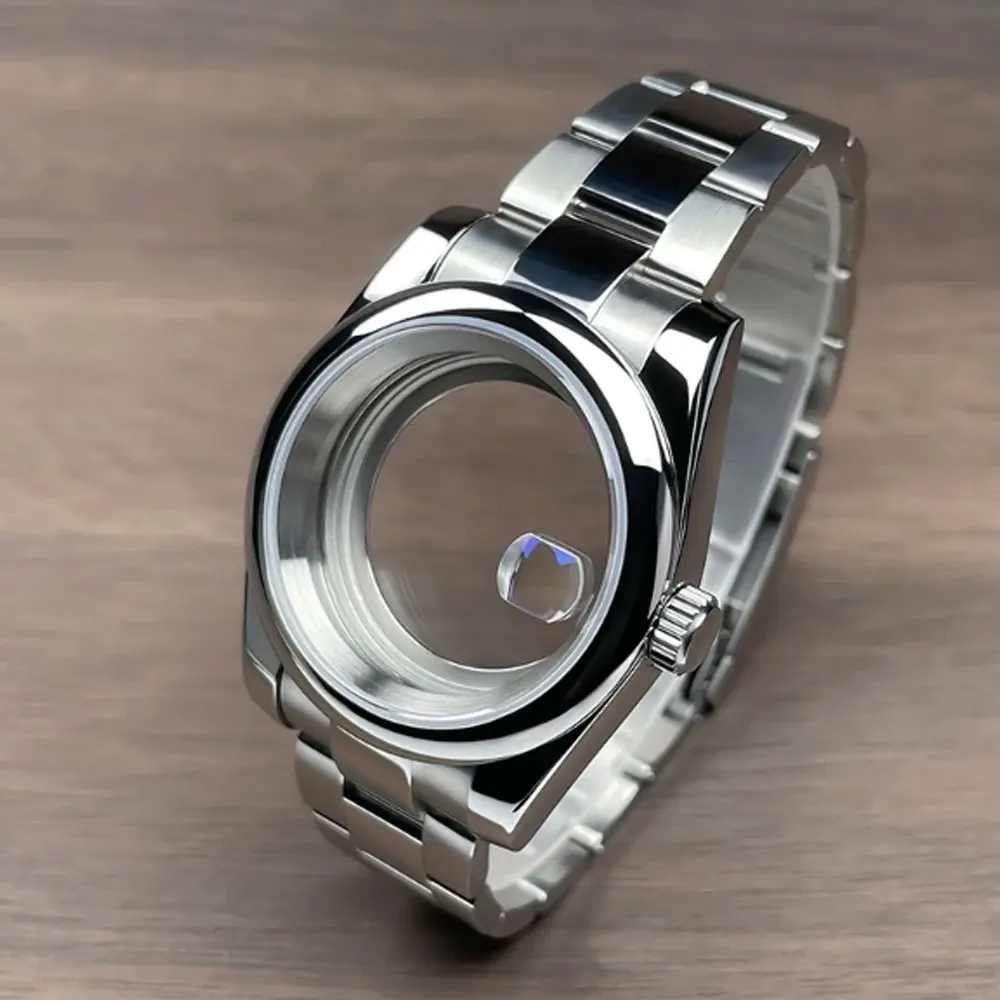 

Stainless Steel Strap For Seiko nh35 nh36 Miyota 8215 28.5mm Dial oyster Sapphire Glass Parts 36mm 40mm Watch Case Bracelets