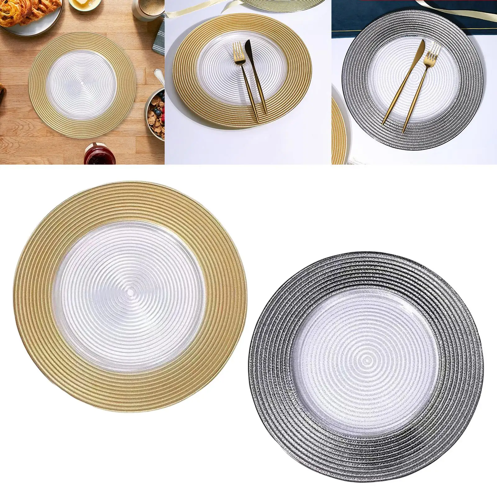 

Round Charger Plate Serving Plate Multipurpose Decorative for Wedding