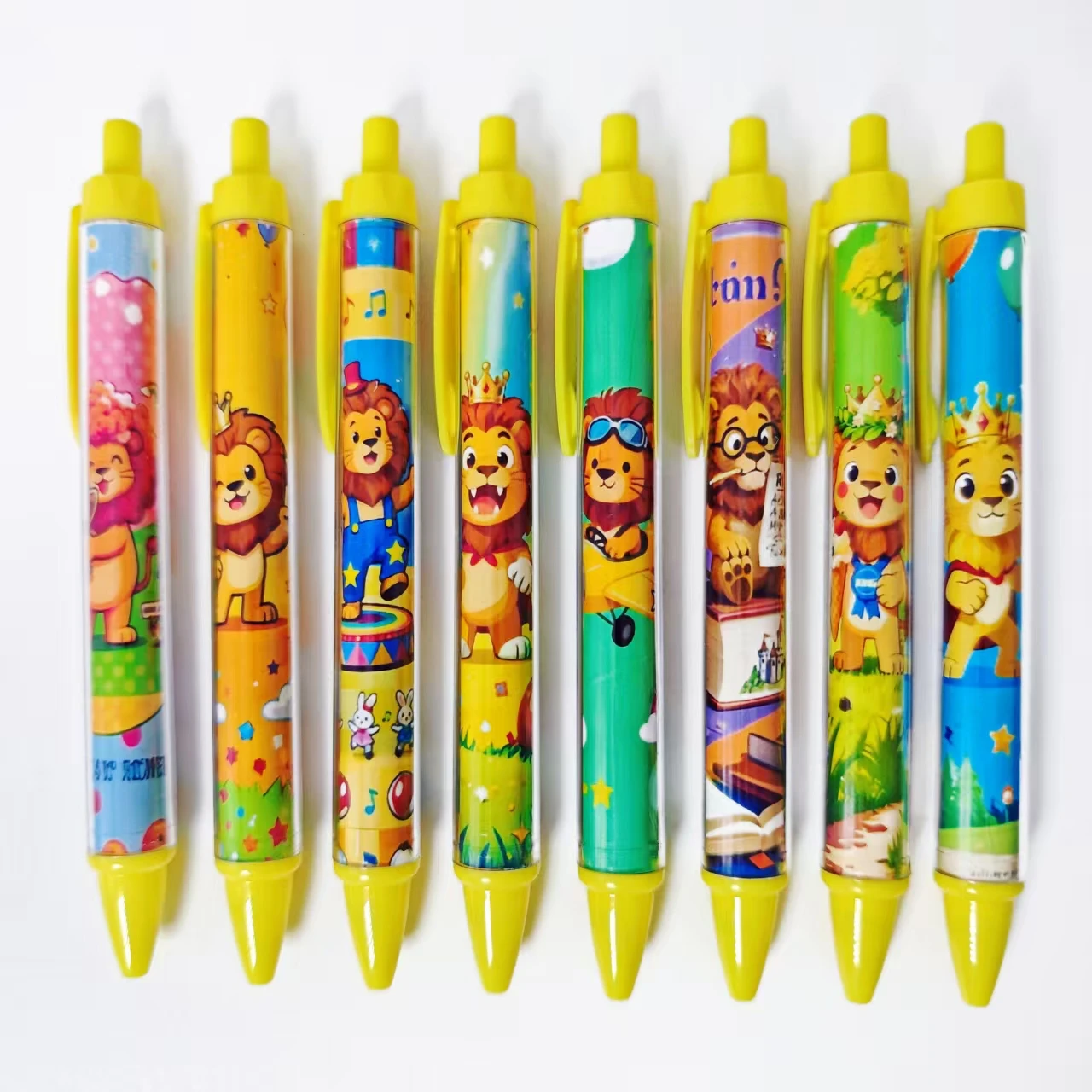 

8pcs/16pcs Creative Little Lion Theme Press Ballpoint Pen Daily Office Open Season Student Learning Stationery Gifts