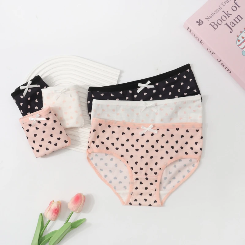 Dreieckige Unterhose für Mädchen, bedruckte Mädchen-Shorts, atmungsaktive und leichte Unterhose, süße, bequeme und weiche Unterhose