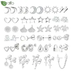 925 Silver Needle Exquisite Zircon Small Earrings Fashion Stud Earrings for Women Anti Allergy Cartilage Puncture Jewelry Gift