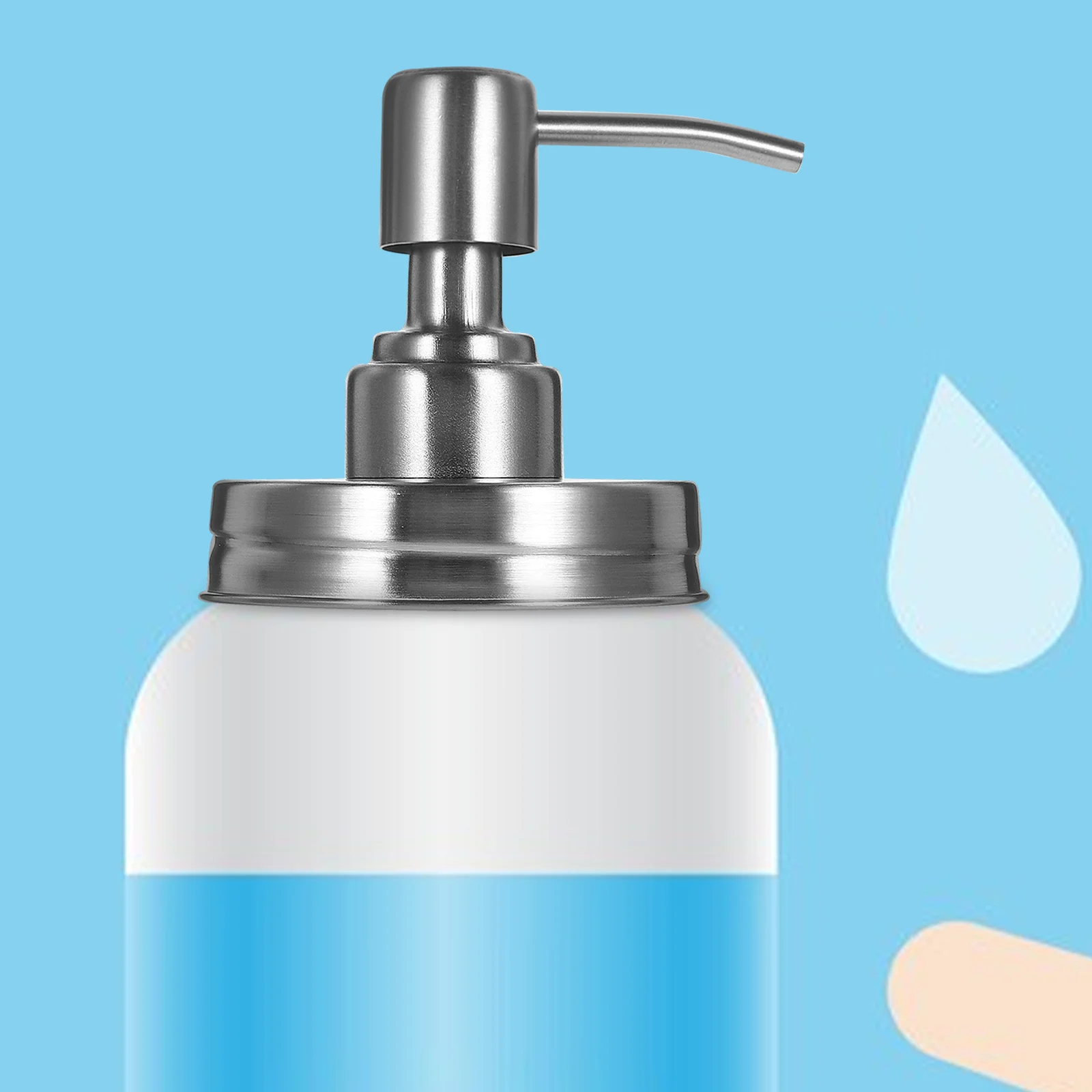 

2Pcs Replaceable Dispenser Pump Lid for Wide Mouth Jar Metal Bottle Cap with Manual Press for Shampoo Lotion Soap