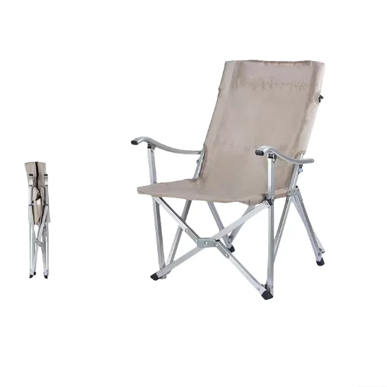 High Quality Ultralight Aluminium Frame Recliner Custom Logo Outdoor Lawn Picnic Camping Folding Chair  Metal Outdoor Furniture