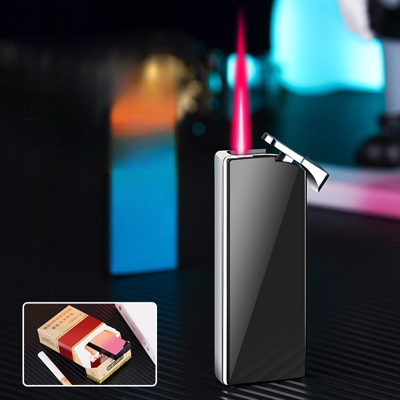 New Slim and Compact Windproof Direct-into-the-wall Lighter Zinc Alloy Body Men's Gadget Smoking Accessories