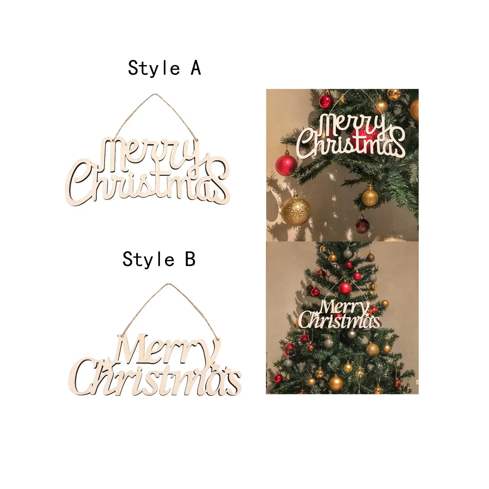 Merry Christmas แขวนผนังไม้ป้ายไม้ Cutout Letter Plaque Holiday Wall Art แผ่นสําหรับเตาผิงงานปาร์ตี้ Yard