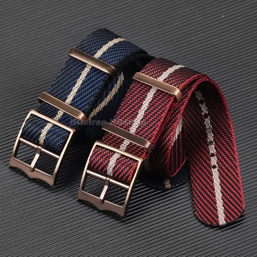 20mm 22mm Canvas Nylon Strap for Tudor Military Premium Watch Band Sport Soft Universal Fabric Bracelet Bronze Buckle Wristband