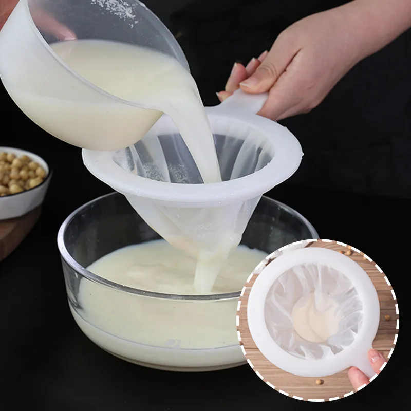 Ultra Fine Filter Mesh Strainer Spoon Soybean Milk Filter Screen Portable Washable Yogurt Coffee Tea Filter Kitchen Colander