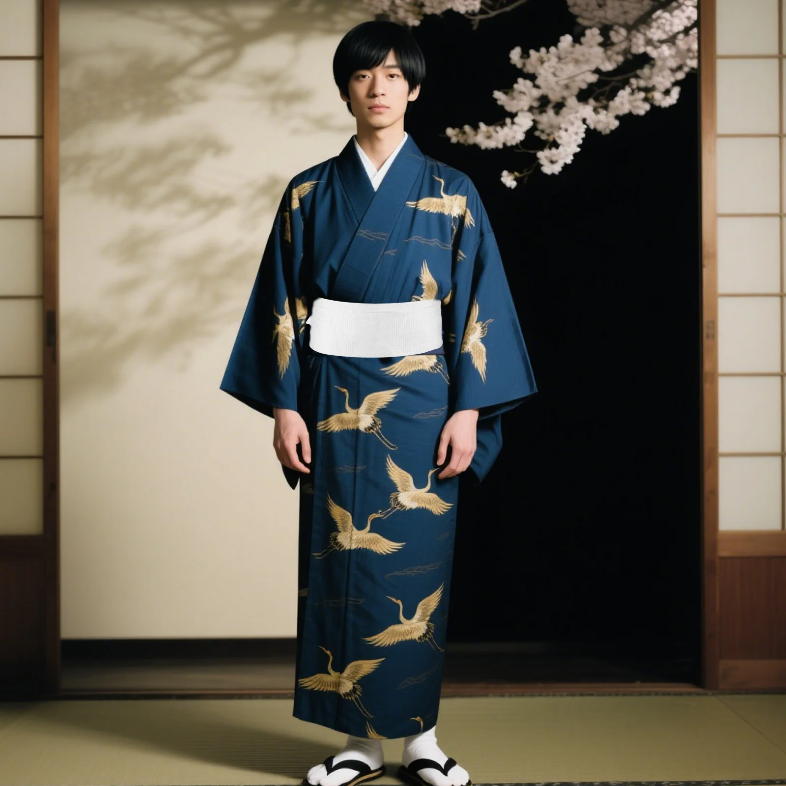 

Elegant Kimono For Men Traditional Wide Dress-Up Costume Vintage Style Cosplay Accessories Comfortable Polyester Material Formal