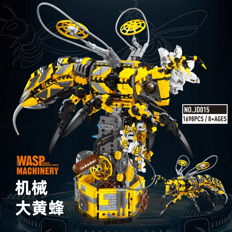 1698 قطعة من مكعبات البناء Bumblebee MOC - سلسلة الحشرات الميكانيكية الإبداعية لسطح المكتب الحلي لعبة تعليمية للأطفال هدية