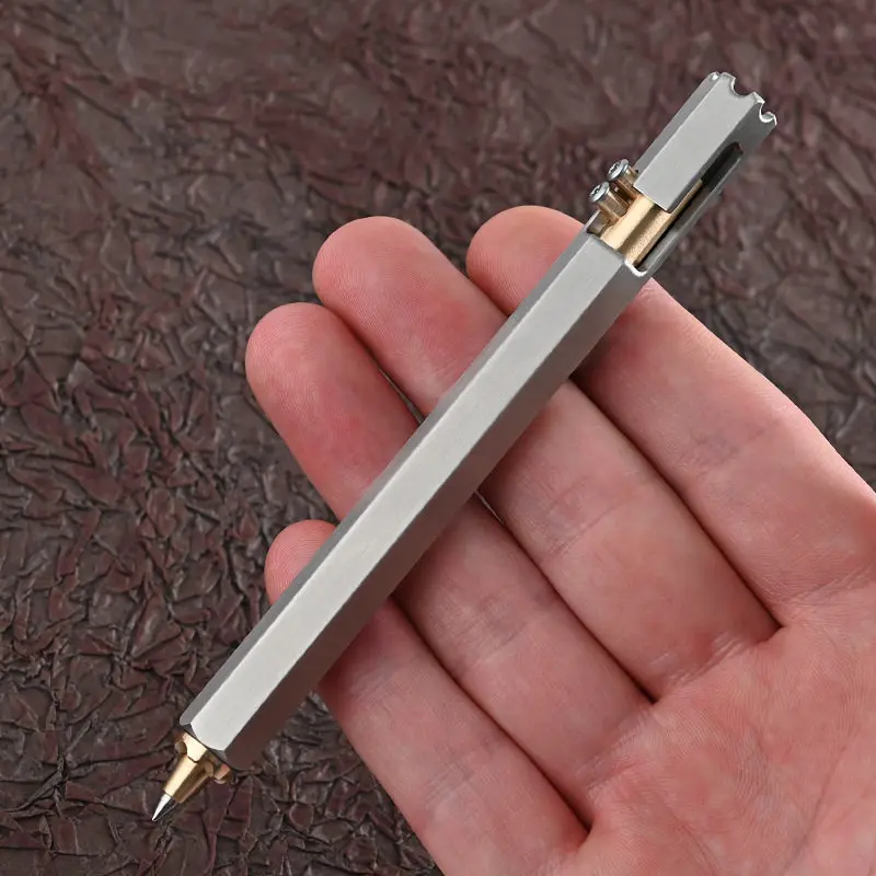 

Outdoor Portable EDC Stainless Steel Multifunctional Hexagonal Bolt Tactical Pen Car Emergency Window Breaking Tool