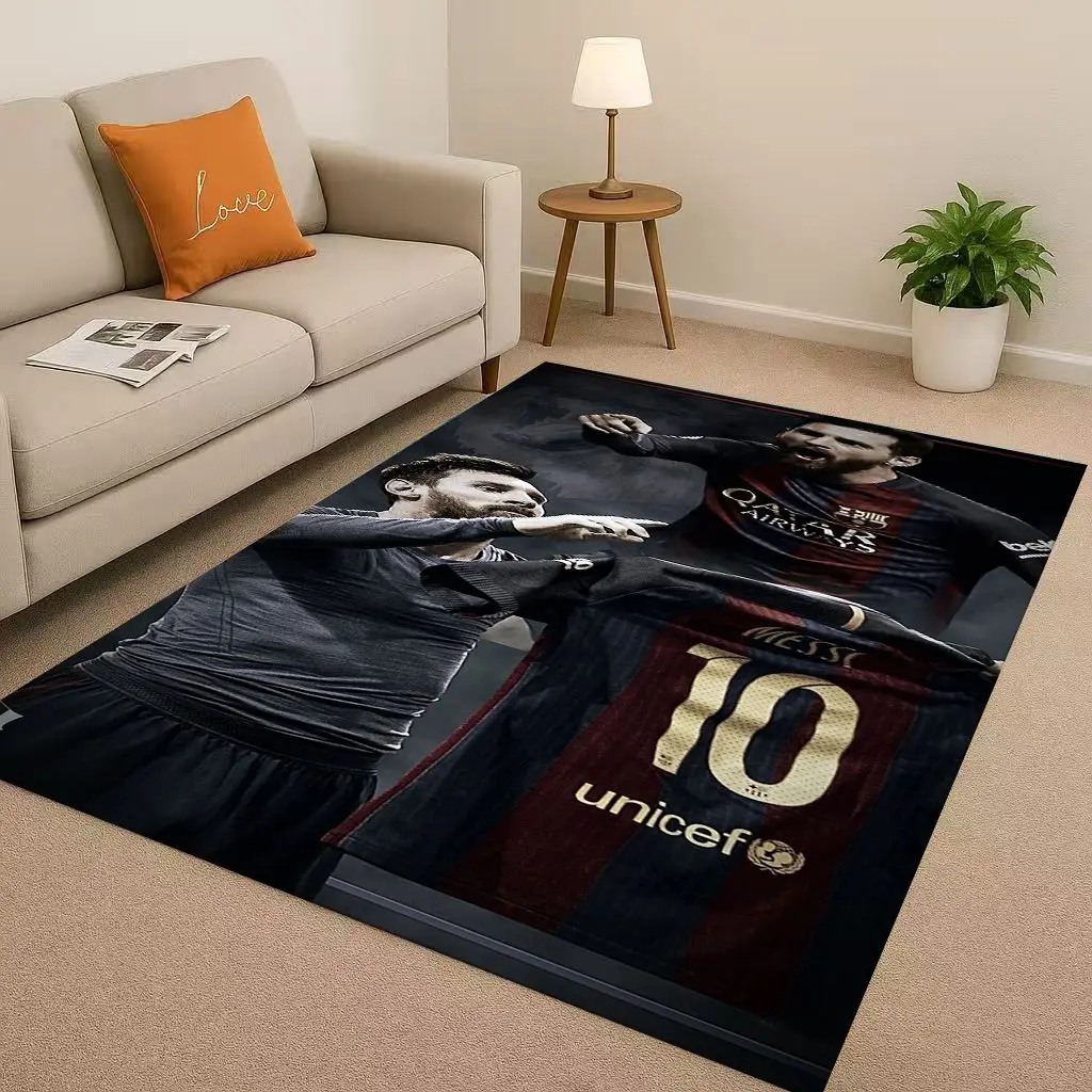 

3D Goat M-Messi Football Star Living Room Non-Slip Area Rug Carpet for Bedroom Playroom Sofa,Easy Clean Home Decor Doormat