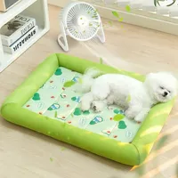 New S-XL Summer Cooling Pet Dog Mat Ice Pad Dog Sleeping Square Mats for Dogs Cats Pet Kennel Top Quality Cool Cold Silk Dog Bed