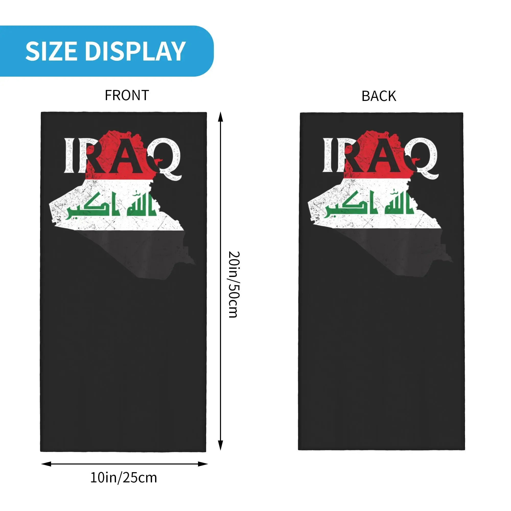 New IRAQ Flag Country Proud Bandana Neck Gaiter Printed Souvenir Balaclavas Mask Scarf Warm Headband Fishing Unisex Adult Breath