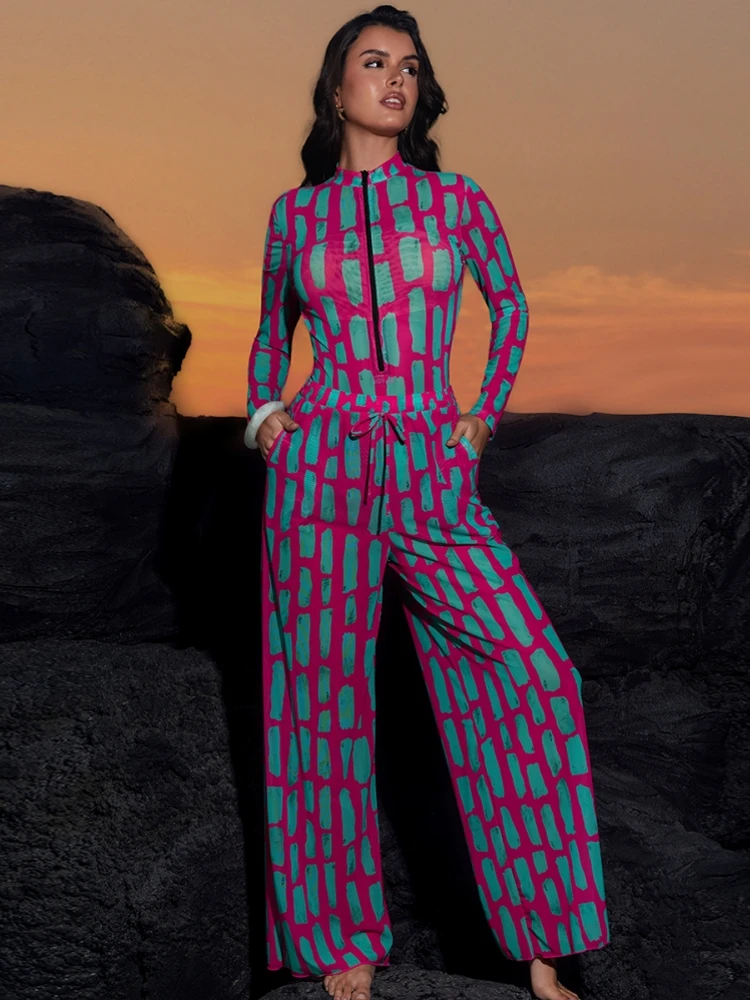 

Винтажный купальник-рашгард 2026 из сетки с защитой от УФ-излучения UPF50, цельный, с шортами, женский, сексуальный, для защиты от солнца, пляжная одежда