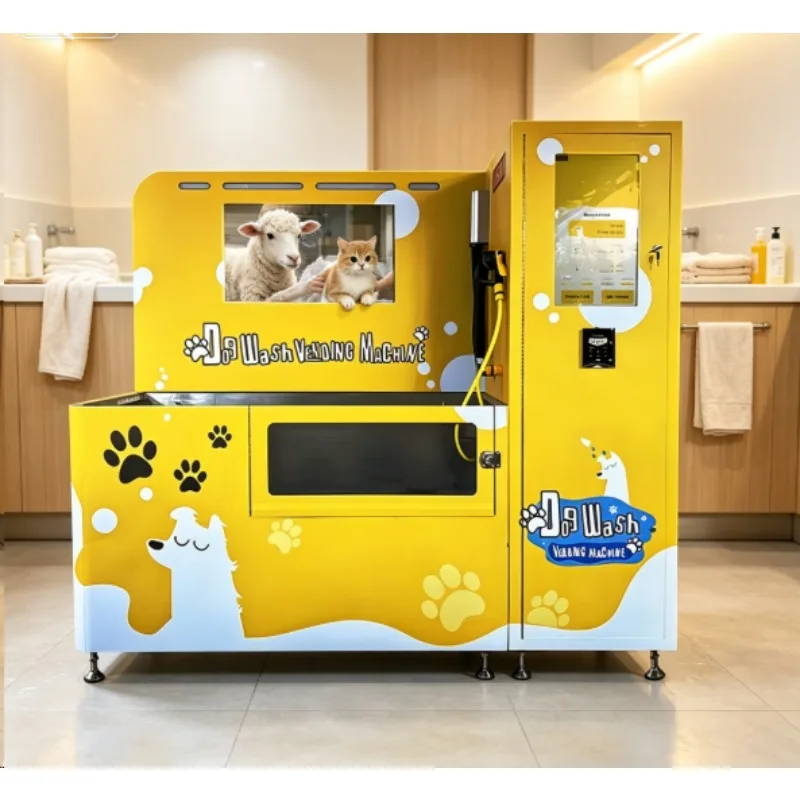 Smart 22 Inch Touchscreen Pet Wash Kiosk Wifi Supported For Medium Size Dog Unmanned Self‑Grooming Station