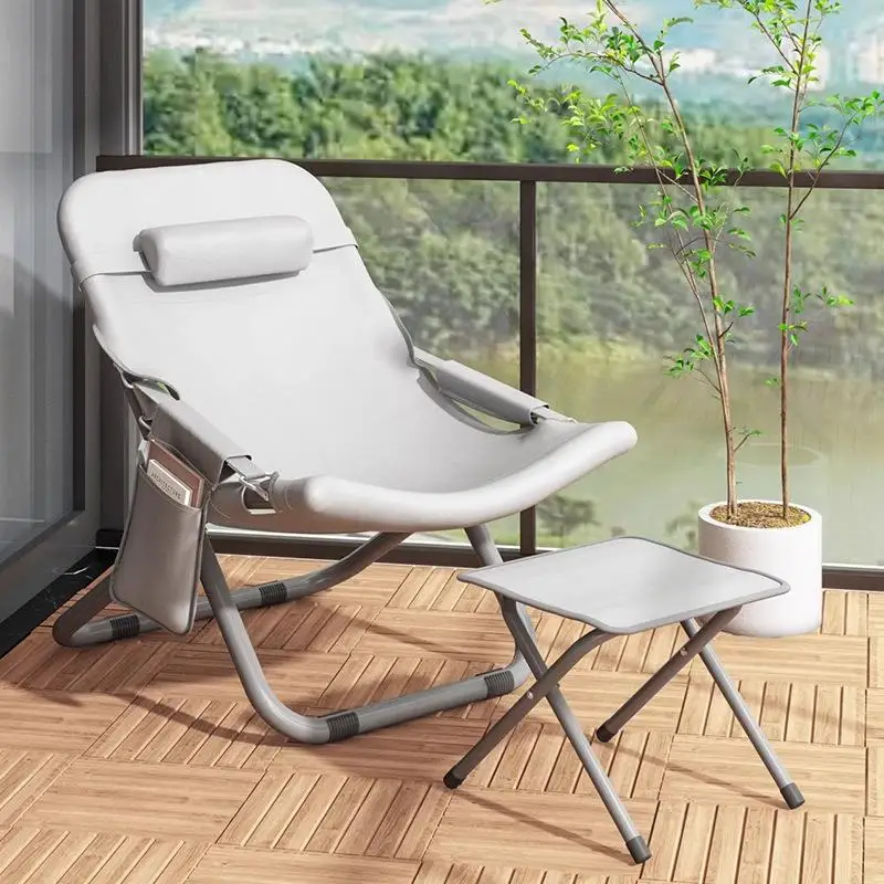 outdoor-recliner-chair-portable-folding-backrest-leisure-afternoon-nap-small-size-balcony-simple-design-camping-gear