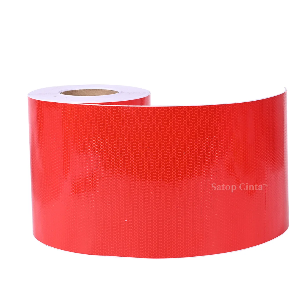 3M Satop Cinta Red Reflective Material Conspicuity Waterproof Safety Caution Strips Tape Outdoor Reflector Hazard Trail Sticker