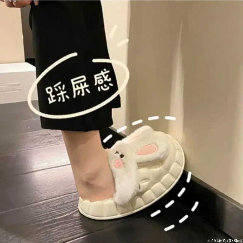 Nieuwe Youpin Winter Warm Slippers Bont Slippers Mannen Vrouwen Pluche Slipper Waterdicht Antislip Effen Kleur Thuis Indoor Toevallige slippers