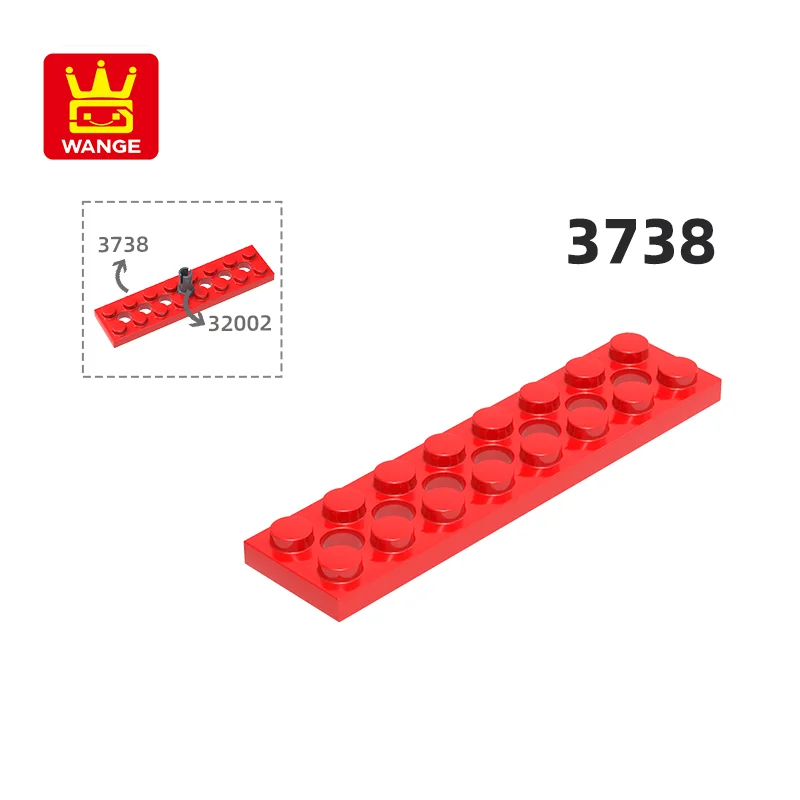 Wange-Lote de bloques de agujeros universales para niños, accesorios de Color Moc compatibles con ladrillo 3738, piezas de montaje de juguete para niños, 2X8