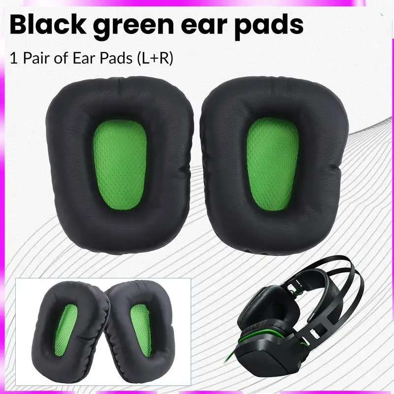 N98R زوج من سماعات الرأس البديلة وسادات الأذن وسائد الأذن لسماعات الموسيقى Razer Electra Gaming PC #6
