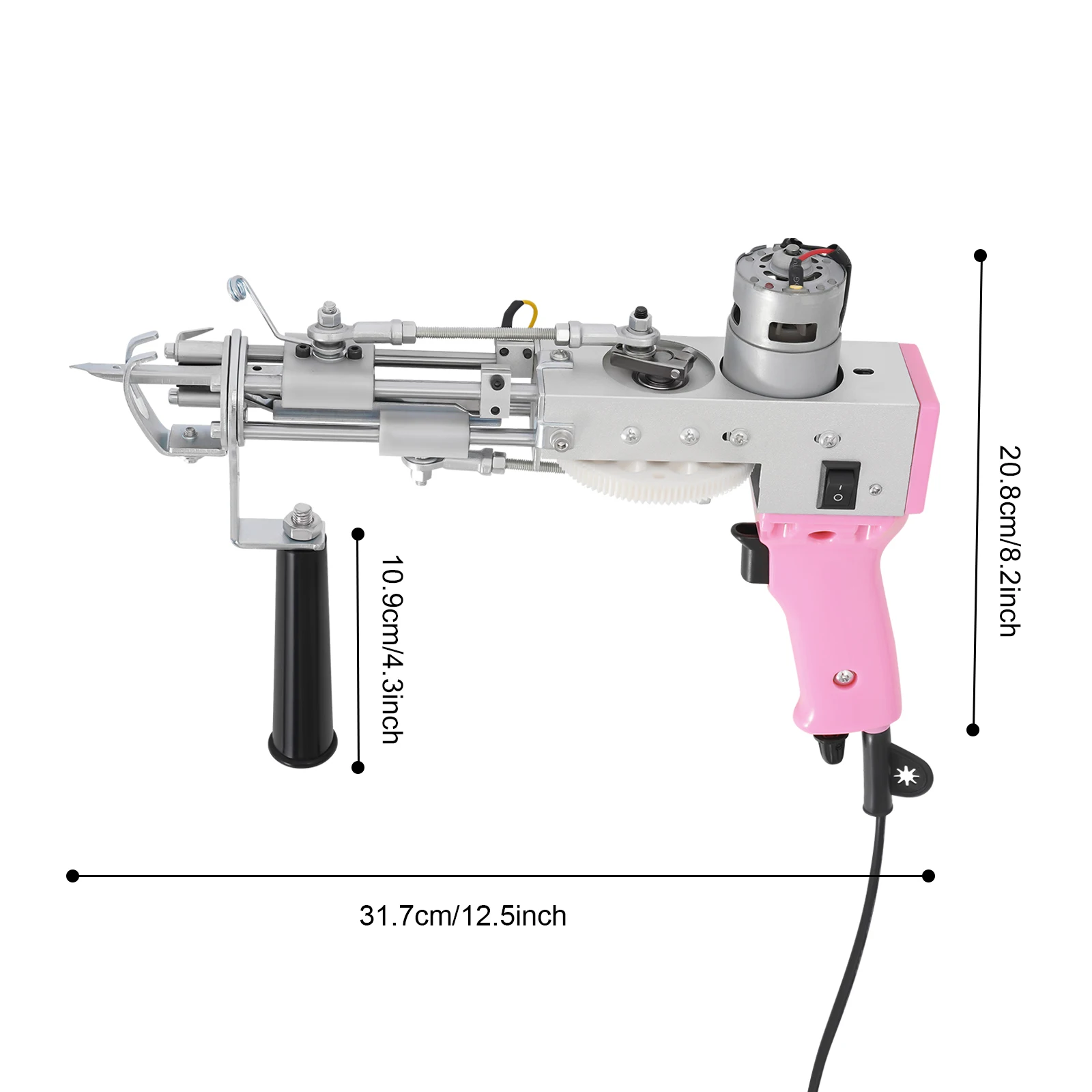 100 W elektrische Tufting-Pistole, 2-in-1 elektrische Teppich-Tufting-Pistole, 13000 U/min, Teppichherstellung, Tufting-Pistole 360 ° Rotation Teppichweberei Mac – Detail 10