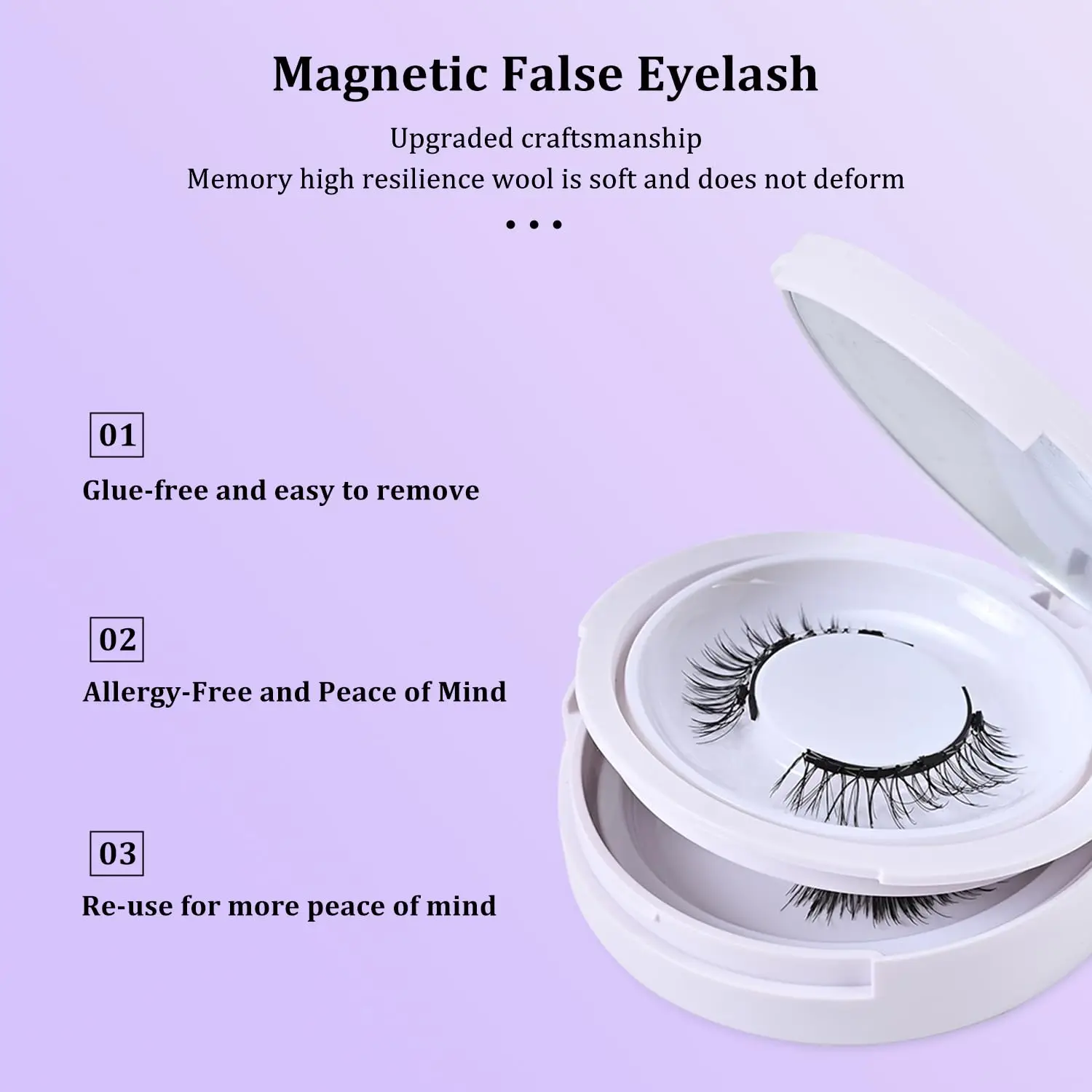 マグネットつけまつげ（アプリケーター付き） - 接着剤不要、初心者向け再利用可能つけまつげキット、軽量で自然なマグネットつけまつげ