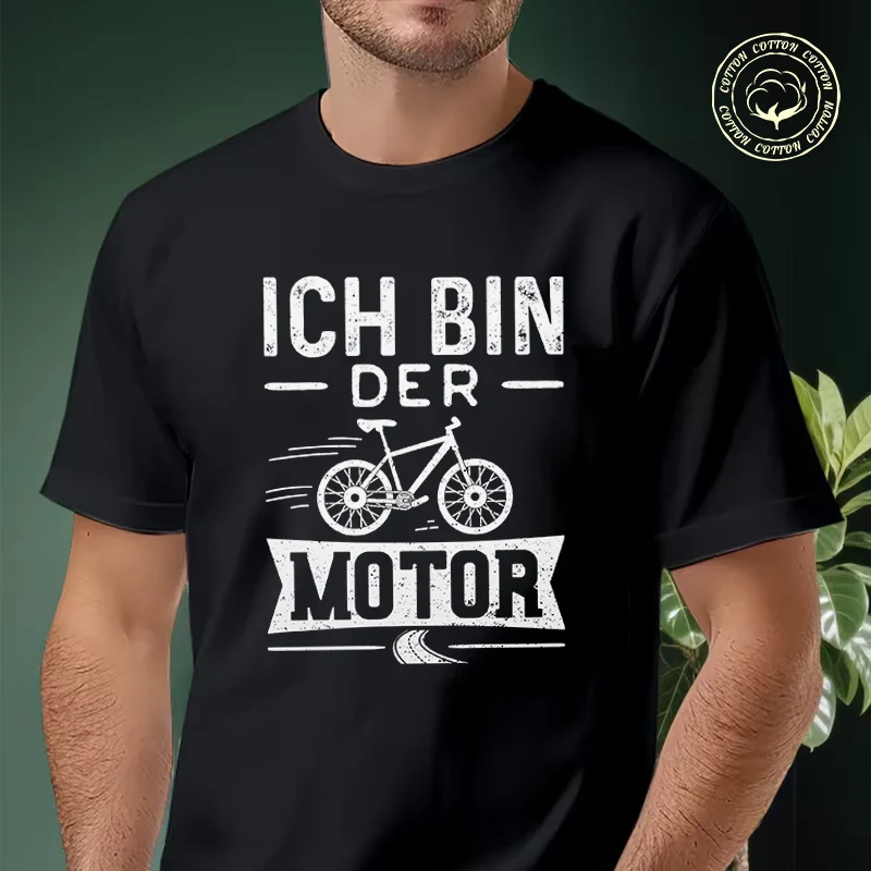 

Ich Bin Der Motor Print Men's Moto T Shirt Casual Dress High Quality Mens Cotton Round Neck Short Sleeved T-shirt