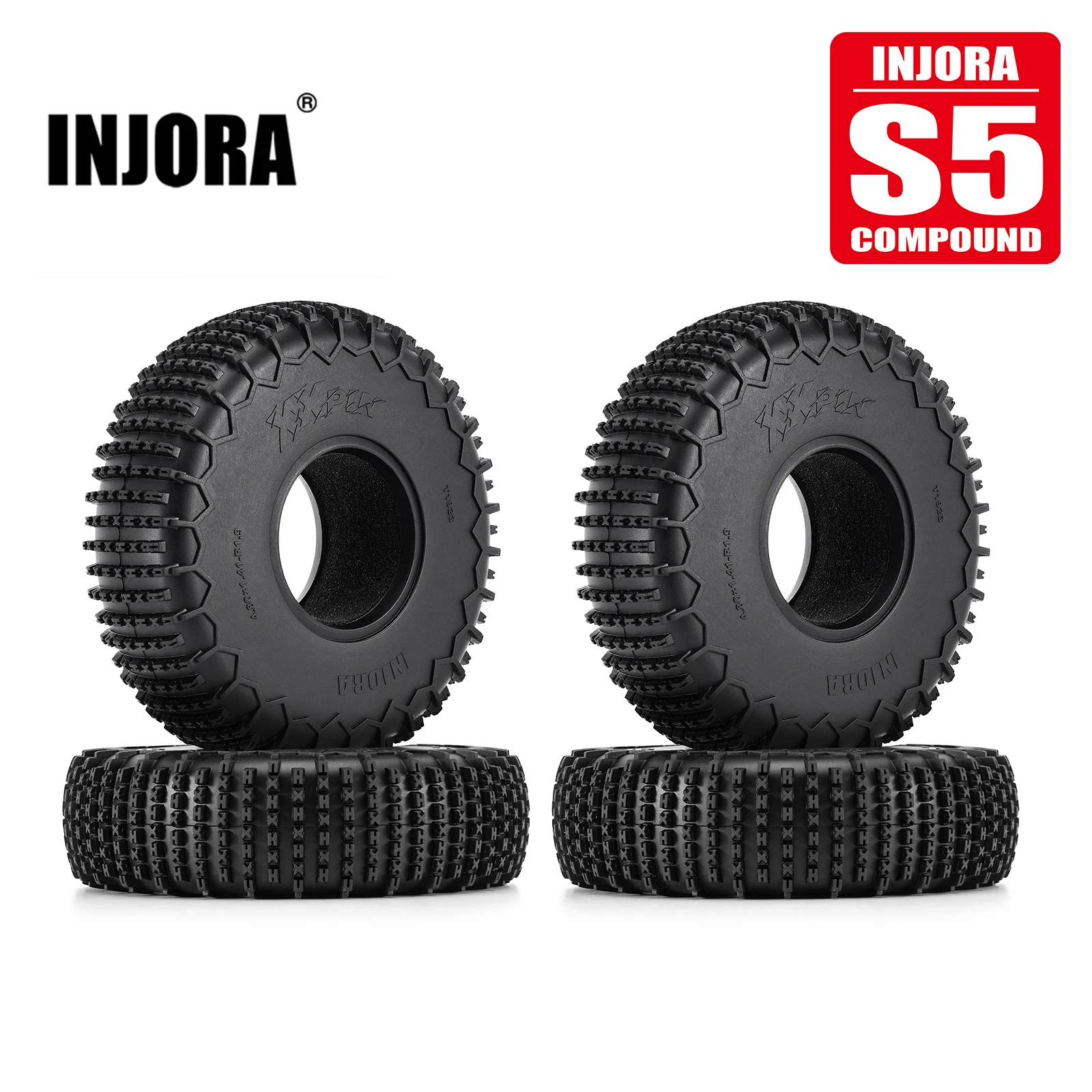 INJORA S5 122*36mm 1,9" XHX Pin opony do kół do samochodu gąsienicowego 1/10 RC (T1923)