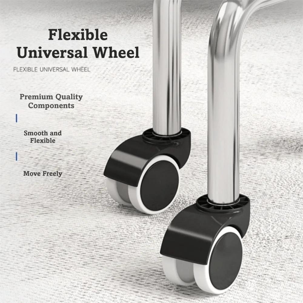 PU Leather Rotating Rolling Stool Waterproof 360 Degree Rotating Round Stool With Wheels Easy Mobility Height Weight Capacity