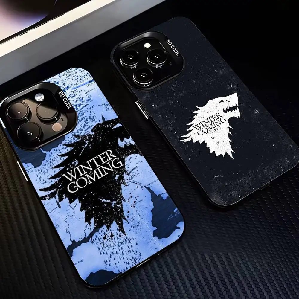 

W-Winter C-Coming S-Stark-es Phone Case For iPhone 17,16,15,14,13,12,11 Plus,Pro Max,XS,Colorful Silver Black Cover