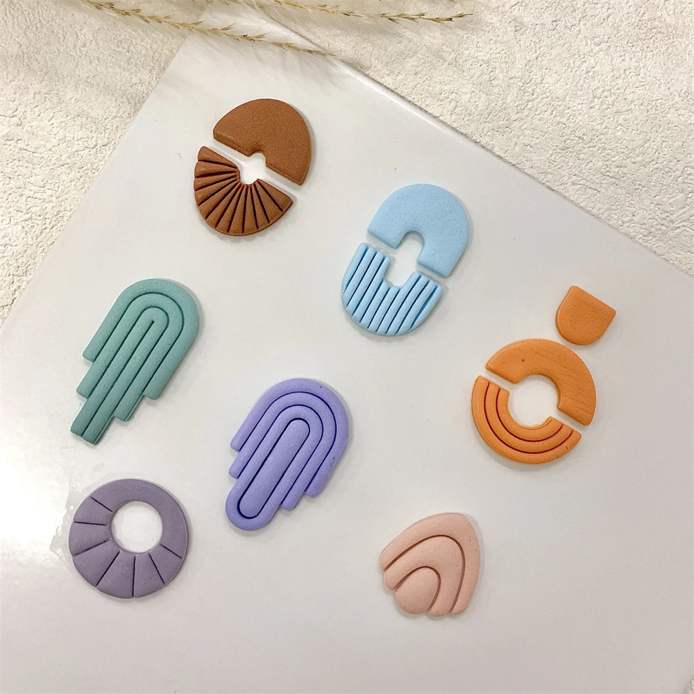 Geometrie Bogen Form Polymer Clay Cutter Form Regenbogen Runde DIY Ohrring Anhänger Schmuck Schneiden Sterben Manuelle Form Weiche Keramik Werkzeuge – Detail 6