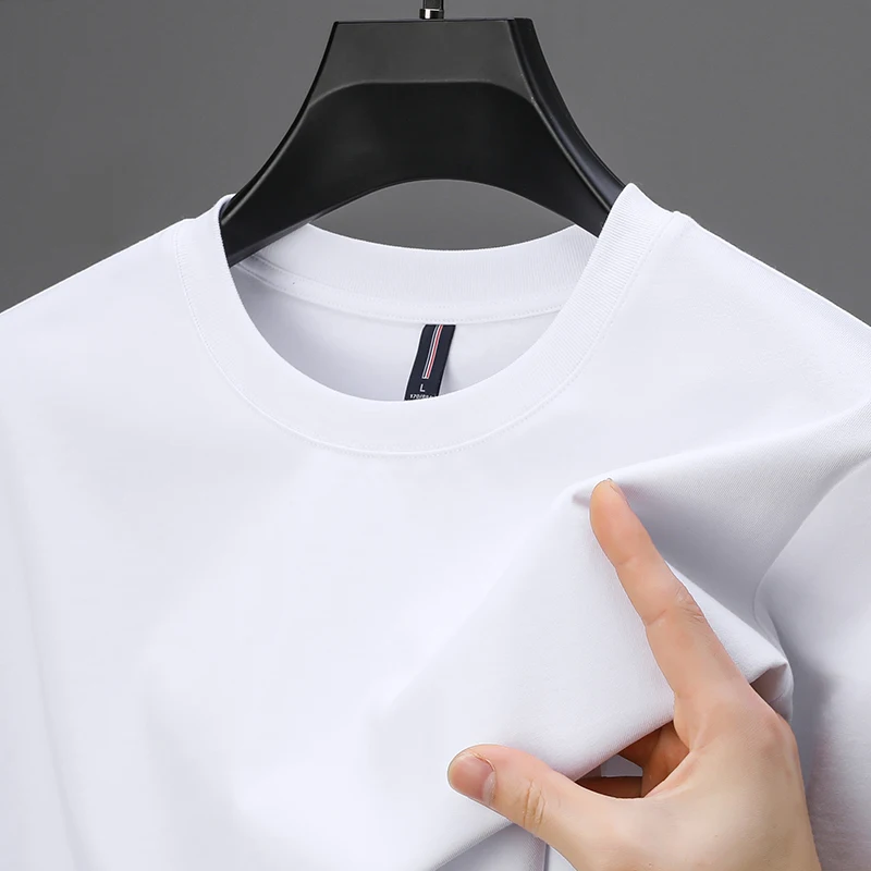 

100% Pure Cotton Men's Short-Sleeved T-Shirt, Summer Casual Wear, Long-Staple Cotton Double Yarn Woven, Very Comfortable.