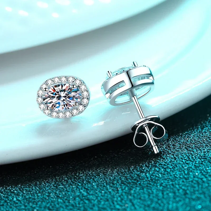 FCGJHW 0.5CT 1CT GRA Certified Moissanite Stud Earrings for Women Bride Classic Wedding Jewelry 100% S925 Sterling Silver 2026