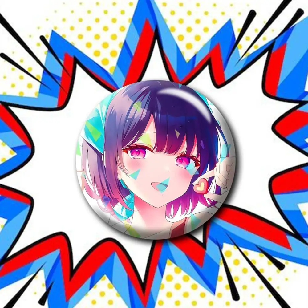 Satou-san Only Sweet To Me Customizable Round Brooch Pins, Personalized Badges With Broken Glass Design Fashion Accessory