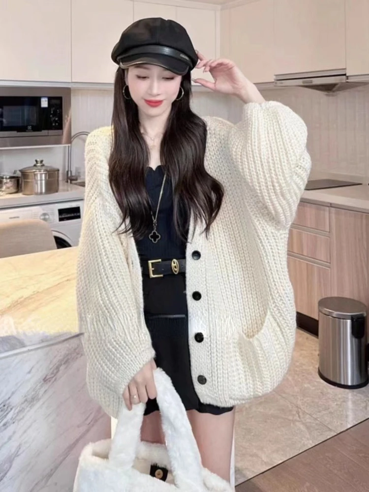 Women Sweater Womens Winter Sweaters Cardigan Traf Female Knitting Overszie Long Sleeve Loose Knitted Outerwear Ropa De Mujer