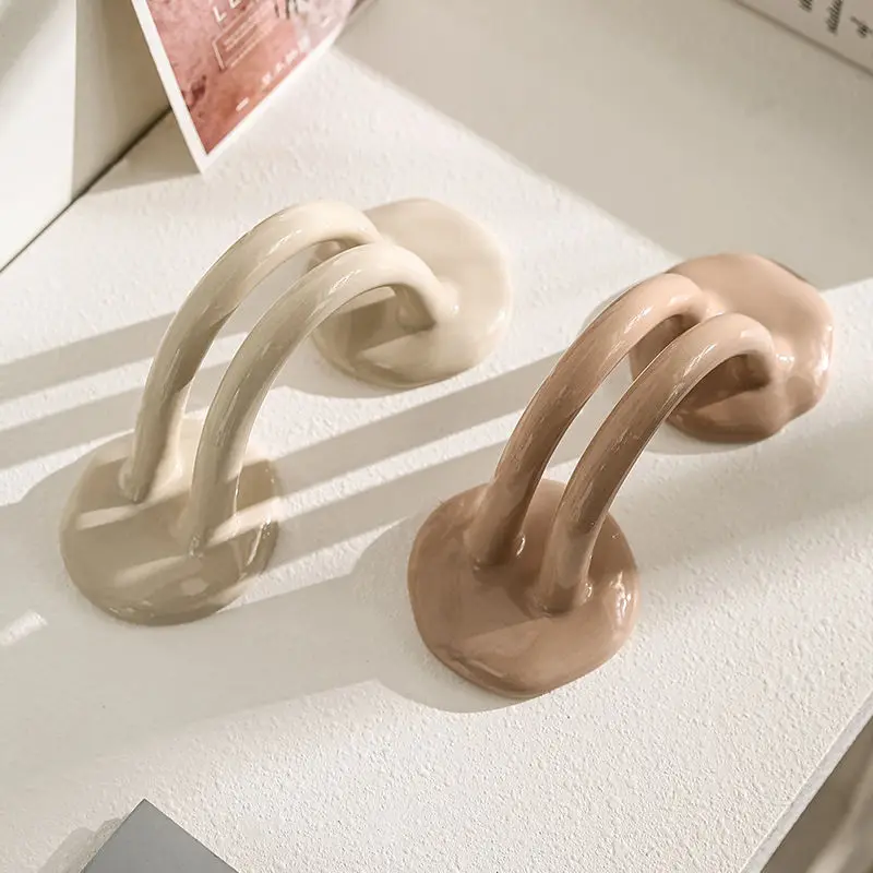 Ceramics Photo Calendar Card Standing Holder Facial Mask Pad Holder Desktop Ornament Multi Functional Storage Rack
