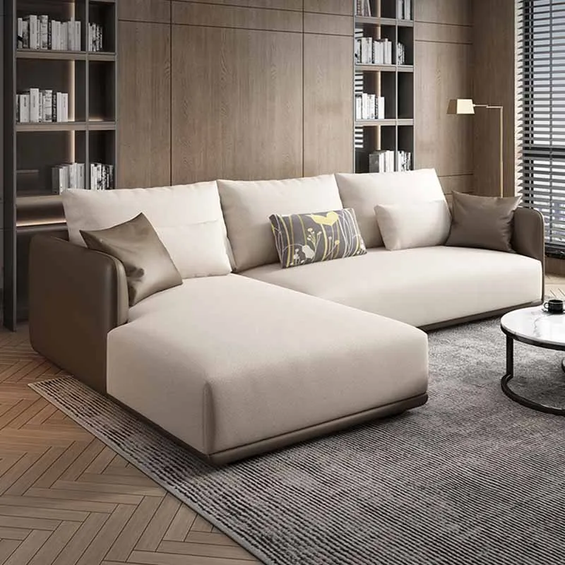 &c Simple Modern Italian Light Luxury Sofa Small Family Living Room Double Three Four Person Latex Fabric Sofa